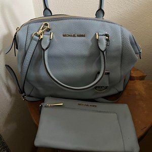 Michael Kors Pebbled leather handbag and wristlet set